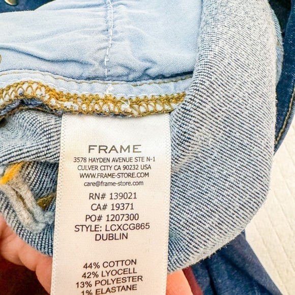 Frame High Rise Denim Skinny Jeans LCXCG865 Dublin Size 27 - Picture 6 of 10